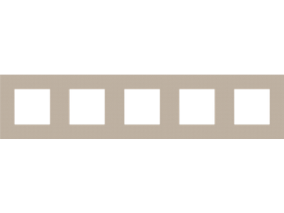 Vijfvoudige afdekplaat met 71 mm centerafstand Niko Pure champagne steel