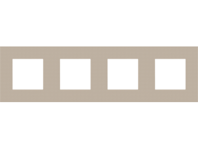 Viervoudige afdekplaat met 71 mm centerafstand Niko Pure champagne steel