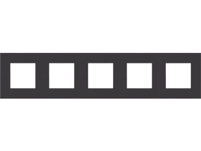 Vijfvoudige afdekplaat met 71 mm centerafstand Niko Pure alu black