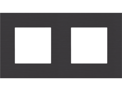 Tweevoudige afdekplaat met 71 mm centerafstand Niko Pure alu black