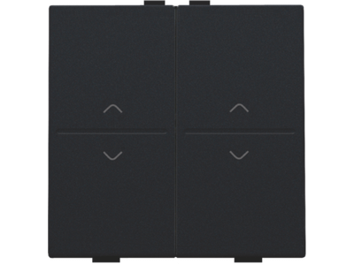 Tweevoudige toets met pijltjes 'op' en 'neer' voor draadloze schakelaar of drukknop met 4 bedieningsknoppen, black coated