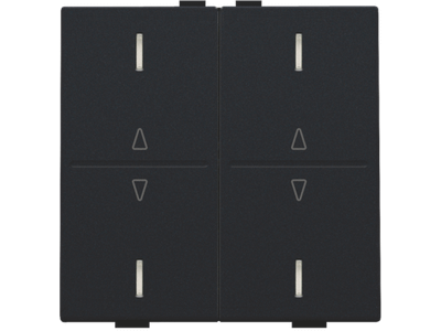 Tweevoudige toets met pijltjes 'op' en 'neer' voor drukknop met 4 bedieningsknoppen en 4 feedbackleds, black coated