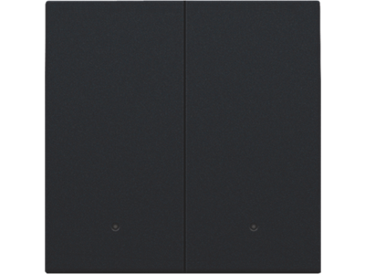 Afwerkingsset met lens voor dubbele elektronische schakelaar of drukknop, black coated