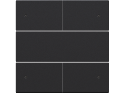 Afwerkingsset voor 4-voudige potentiaalvrije drukknop 24 V met leds, black coated