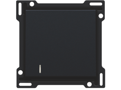 Afwerkingsset met lens voor enkelvoudige schakelaar of drukknop, black coated