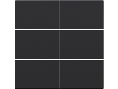 Afwerkingsset voor 6-voudige potentiaalvrije drukknop 24 V, black coated