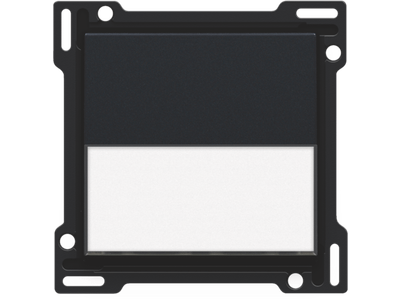 Afwerkingsset met tekstveld voor enkelvoudige schakelaar of drukknop, black coated