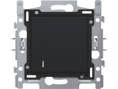 Hotelkaartschakelaar, sokkel, insteekklemmen en afwerkingsset, black coated