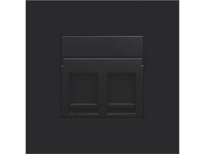 Centraalplaat data 2x RJ, black coated