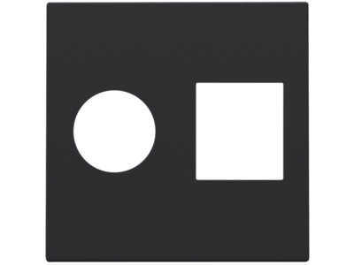 Afwerkingsset voor enkelvoudige coaxaansluiting en netwerkaansluiting RJ45, black coated