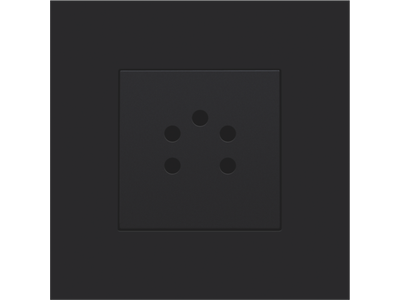 Afwerkingsset voor 5-polige telefooncontactdoos, black coated