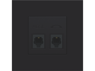 Centraalplaat adsl - tel, black coated