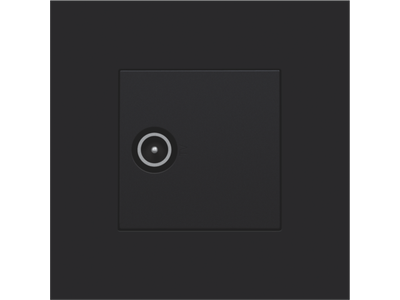 Afwerkingsset voor enkelvoudige coaxaansluiting voor tv, black coated