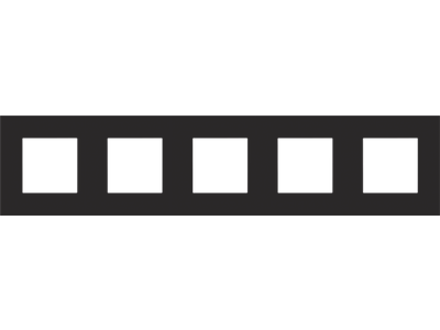 Vijfvoudige afdekplaat met 71 mm centerafstand Niko Pure black steel