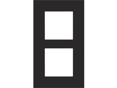 Tweevoudige afdekplaat met 60 mm verticale centerafstand Niko Pure black steel