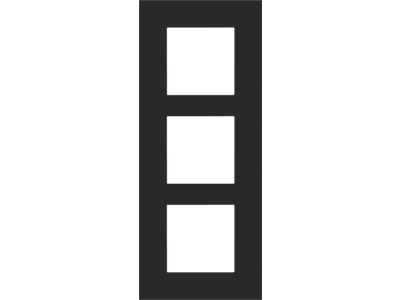 Drievoudige afdekplaat met 60 mm verticale centerafstand Niko Pure black steel