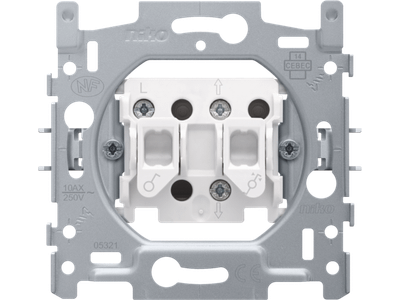 Sokkel voor rolluikschakelaar, elektrisch gescheiden, 10 AX/250 Vac, schroefklemmen