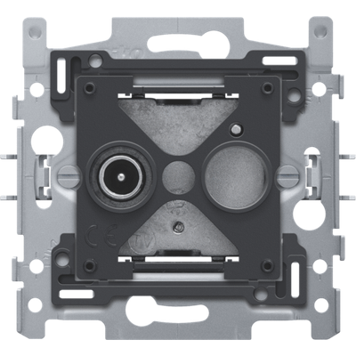 Sokkel voor enkelvoudige coaxaansluiting voor tv, klauwbevestiging  Niko
