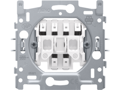 Sokkel voor rolluikdrukknop, elektrisch gescheiden, 10 A/250 Vac, insteekklemmen