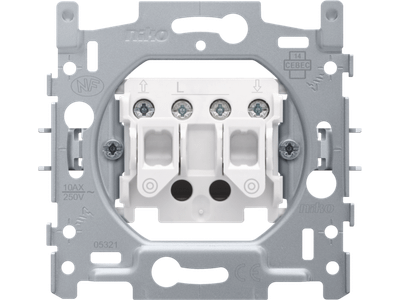 Sokkel voor rolluikdrukknop voor elektronische sturingen, 10 A/250 Vac, schroefklemmen