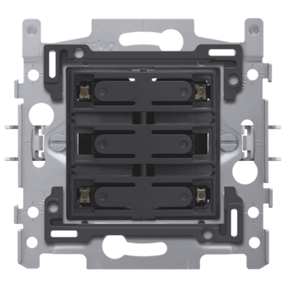 Socle pour 4 boutons poussoirs sans potentiel 24V N.O. avec LED bleue, fixation par griffes  Niko