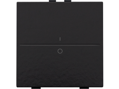 Enkelvoudige toets met opdruk 'I' en '0' voor draadloze schakelaar of drukknop met twee toetsen, piano black coated