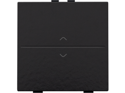 Enkelvoudige toets met pijltjes 'op' en 'neer' voor draadloze schakelaar of drukknop met 2 bedieningsknoppen, piano black coated
