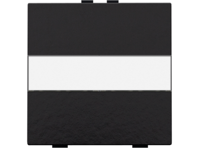 Enkelvoudige toets met tekstveld voor draadloze schakelaar of drukknop met 2 bedieningsknoppen, piano black coated