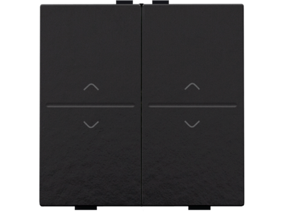 Tweevoudige toets met pijltjes 'op' en 'neer' voor draadloze schakelaar of drukknop met 4 bedieningsknoppen, piano black coated