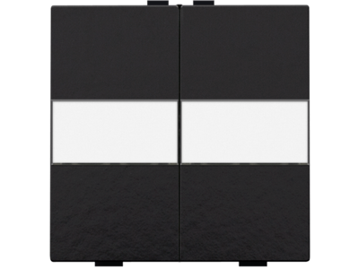 Tweevoudige toets met tekstveld voor draadloze schakelaar of drukknop met 4 bedieningsknoppen, piano black coated