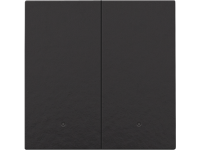 Afwerkingsset met lens voor dubbele elektronische schakelaar of drukknop, piano black coated