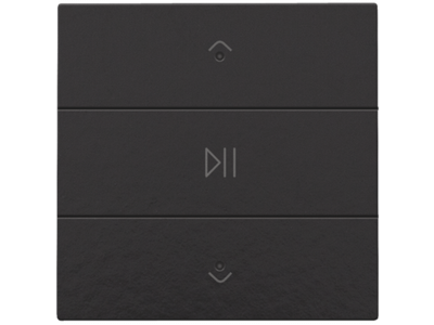 Enkelvoudige audiobediening met leds voor Niko Home Control, Bakelite® piano black coated