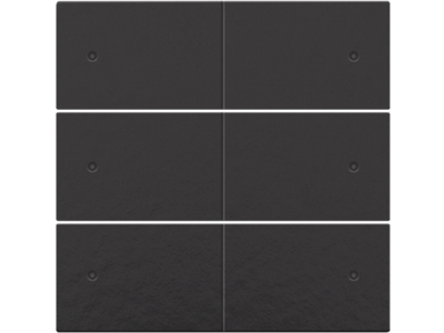 Afwerkingsset voor 6-voudige potentiaalvrije drukknop, 24 V, met leds, piano black coated