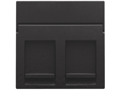 Centraalplaat data 2x RJ, Bakelite® piano black coated