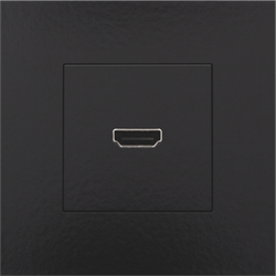 Niko Afwerkingsset met HDMI-naar-schroefaansluiting, Bakelite® piano black coated 