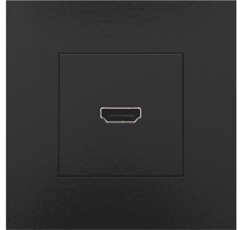 Afwerkingsset met HDMI-naar-schroefaansluiting, Bakelite® piano black coated  Niko