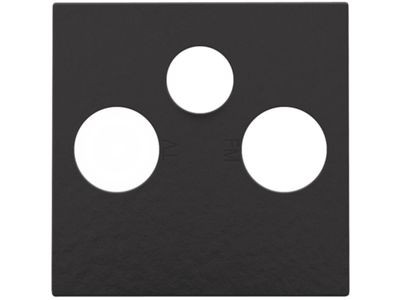 Afwerkingsset voor 2 enkelvoudige coaxaansluitingen voor tv en FM en een satellietaansluiting, Bakelite® piano black coated