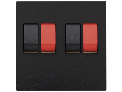 Afwerkingsset voor tweevoudige luidsprekeraansluiting, Bakelite® piano black coated