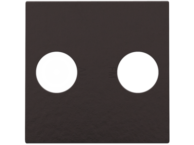 Afwerkingsset voor 2 enkelvoudige coaxaansluitingen voor tv en FM Telenet Interkabel, Bakelite® piano black coated