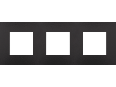 Drievoudige afdekplaat met 71 mm centerafstand Niko Pure Bakelite® piano black