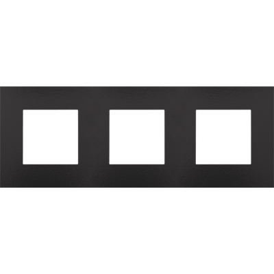 Triple plaque de recouvrement de 71 mm d'entraxe Niko Pure Bakelite® piano black 