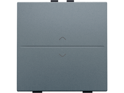 Enkelvoudige toets met pijltjes 'op' en 'neer' voor draadloze schakelaar of drukknop met 2 bedieningsknoppen, steel grey coated