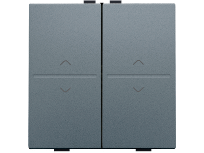 Tweevoudige toets met pijltjes 'op' en 'neer' voor draadloze schakelaar of drukknop met 4 bedieningsknoppen, steel grey coated