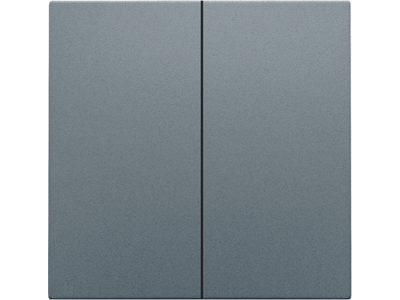 Afwerkingsset voor dubbele elektronische schakelaar of drukknop, steel grey coated