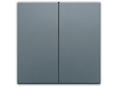 Afwerkingsset voor dubbele elektronische rolluikschakelaar, steel grey coated