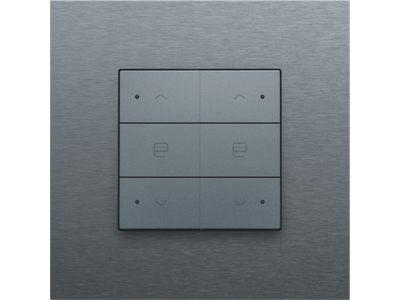 Dubbele motorsturingsbediening met led voor Niko Home Control, steel grey coated