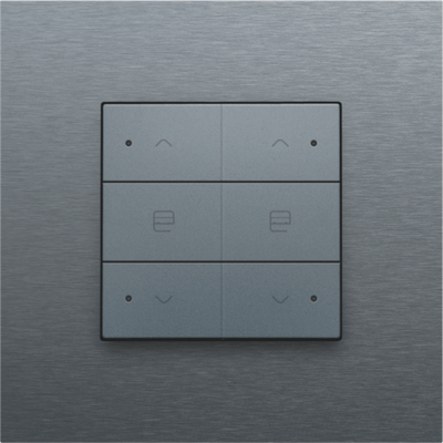 Commande de moteur double avec LED pour Niko Home Control, steel grey coated 