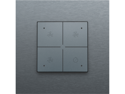 Ventilatiebediening met led voor Niko Home Control, steel grey coated