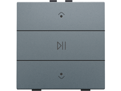 Enkelvoudige audiobediening met leds voor Niko Home Control, alu steel grey coated