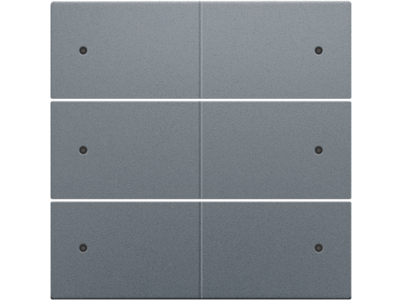 Afwerkingsset voor 6-voudige potentiaalvrije drukknop, 24 V, met leds, steel grey coated